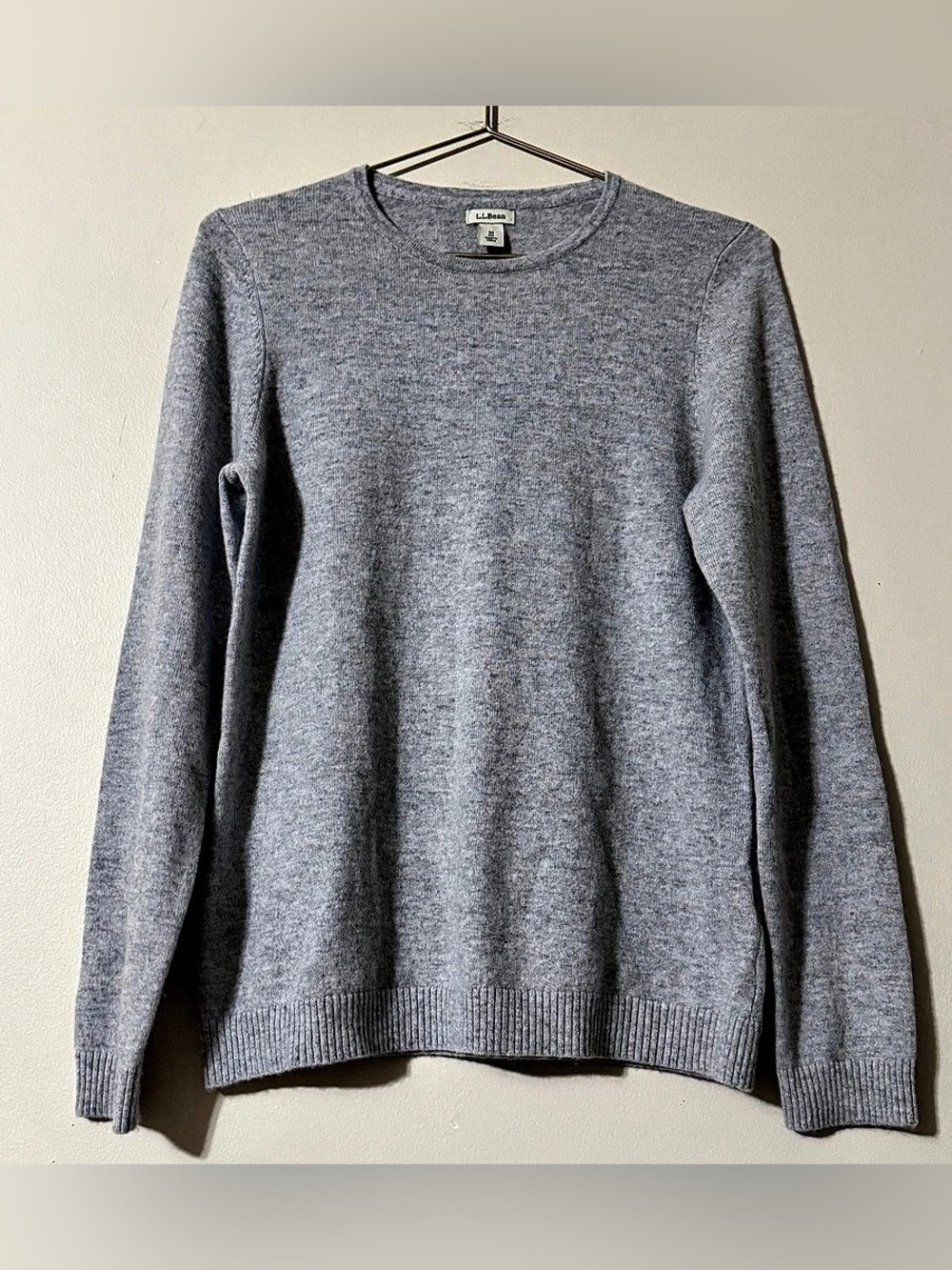 L.L.Bean Women's Classic Cashmere Crewneck Sweater Gray Sz M
